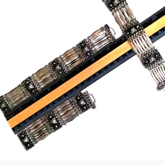 VINTAGE 3Pc Silver Convertible Necklace &/or Bracelet - Picture 5 of 8